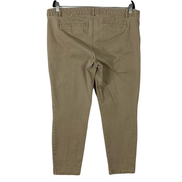 GAP Pants Women 16 Khakis Skinny-Mini Stretchy-Cotton Tan-Beige-Brown Pocket Zip - Picture 2 of 13